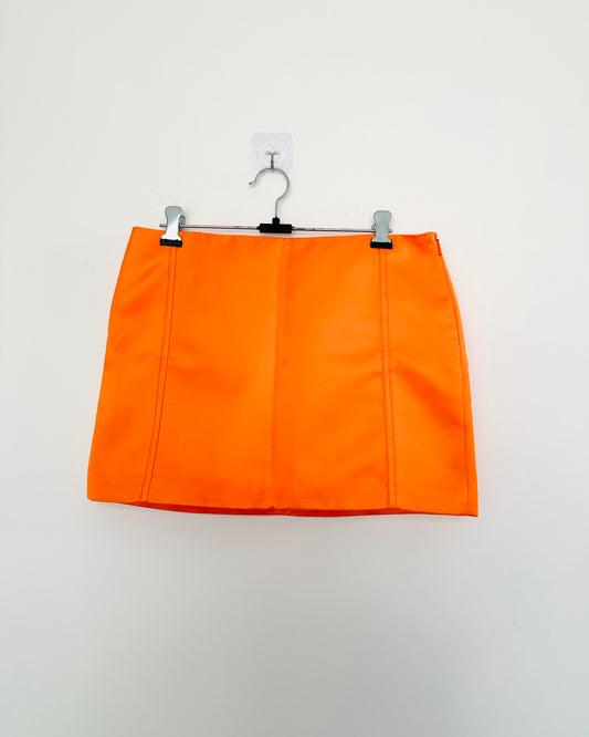 Orange sheath mini skirt