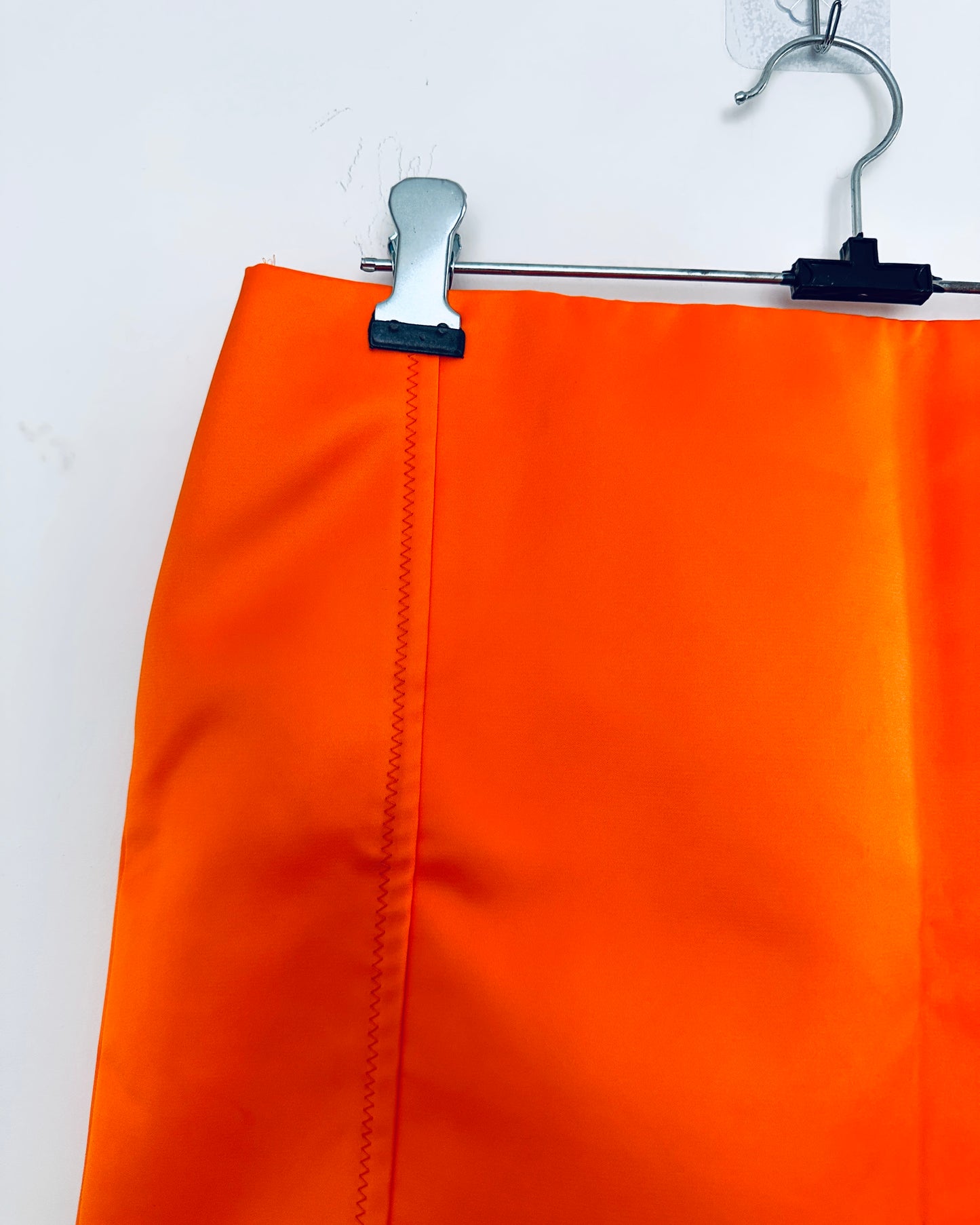 Orange sheath mini skirt