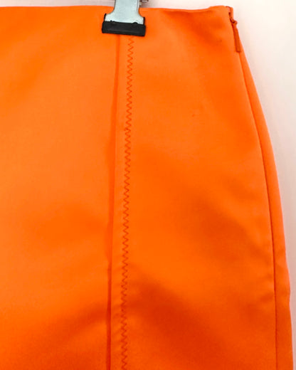 Orange sheath mini skirt