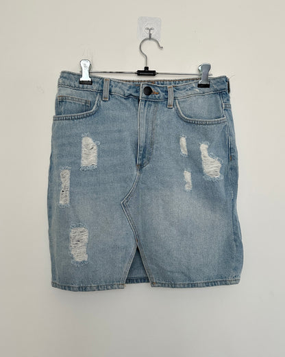 Blue denim skirt