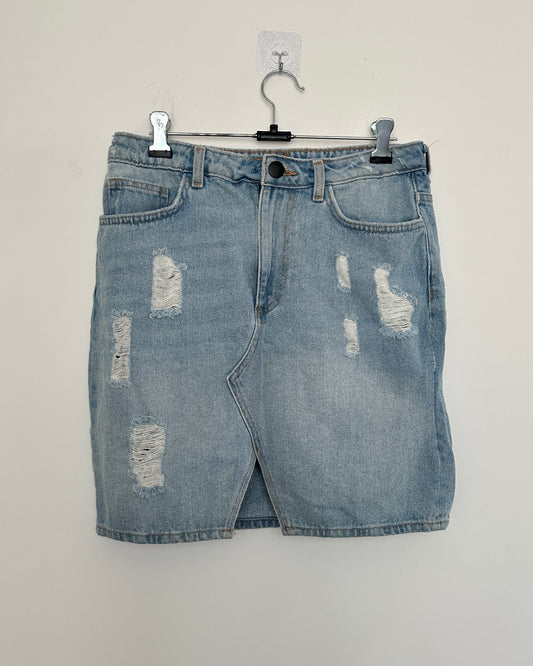 Blue denim skirt