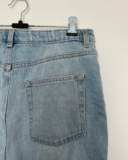 Blue denim skirt