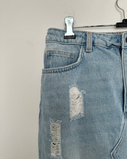 Blue denim skirt