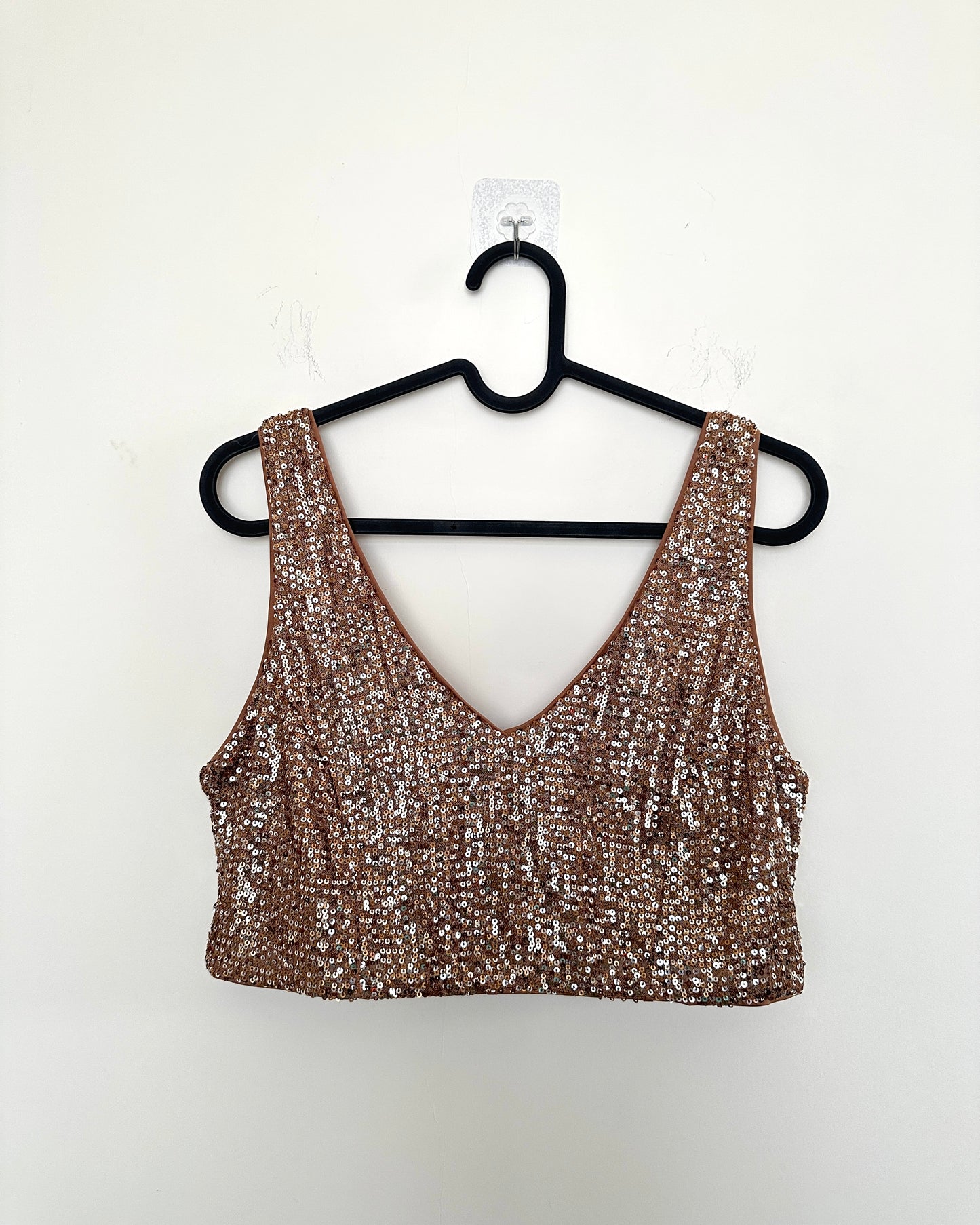 Brown crop bralette with sequins