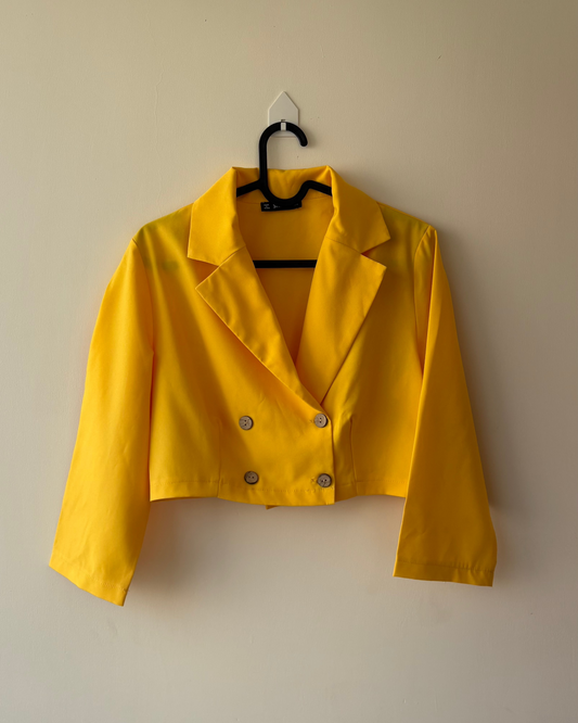 Cropped yellow blazer top