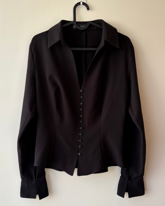 Black fitted zara top