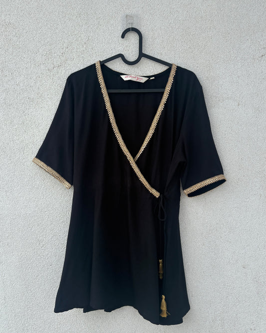 Black angrakha kurta set