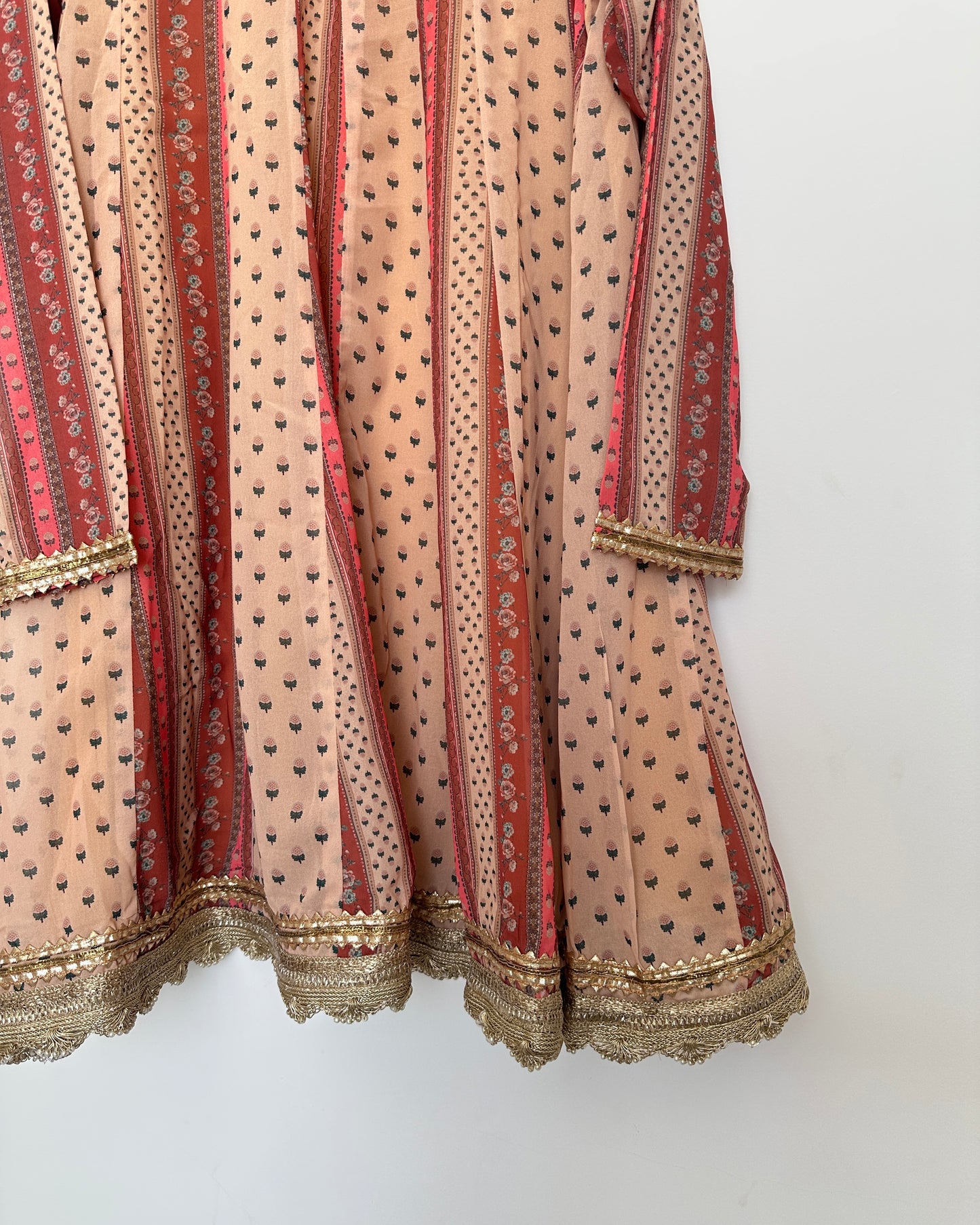Peach and brown sharara set (set of 3)