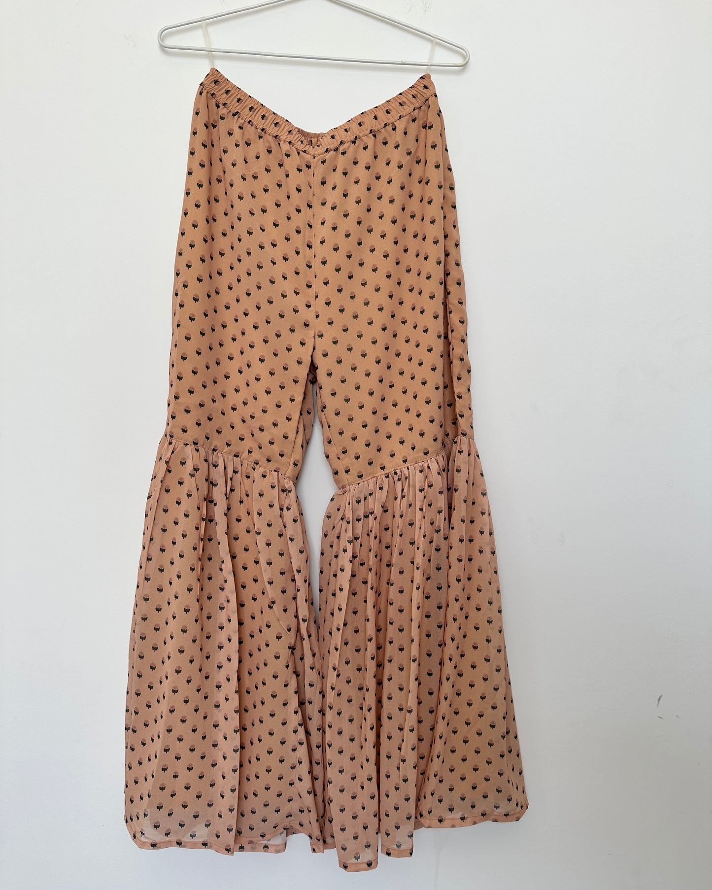 Peach and brown sharara set (set of 3)