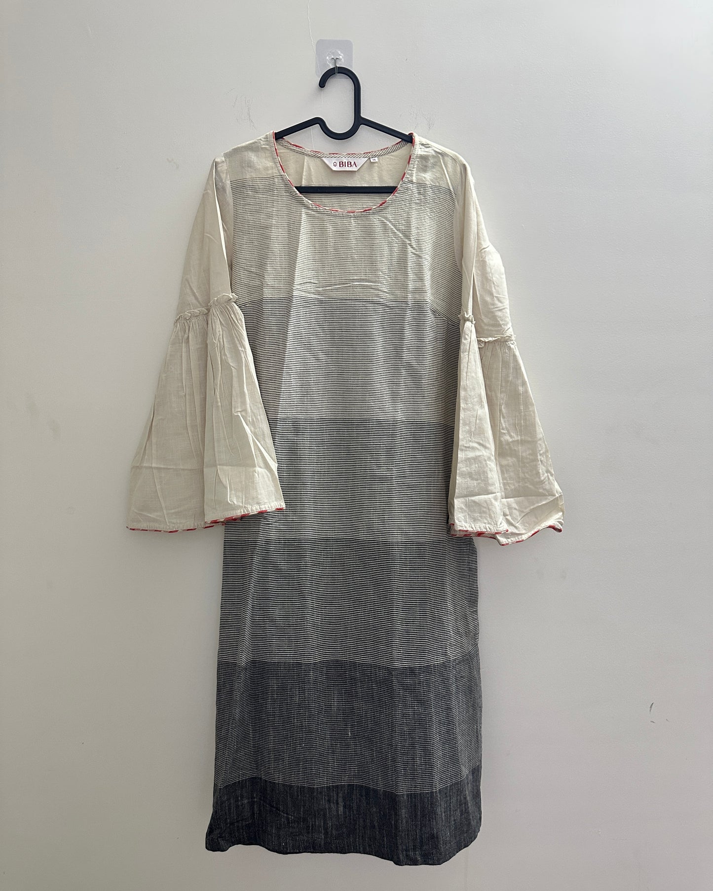 Black and beige kurta with bell sleeves