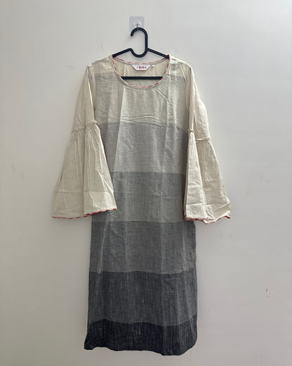 Black and beige kurta with bell sleeves
