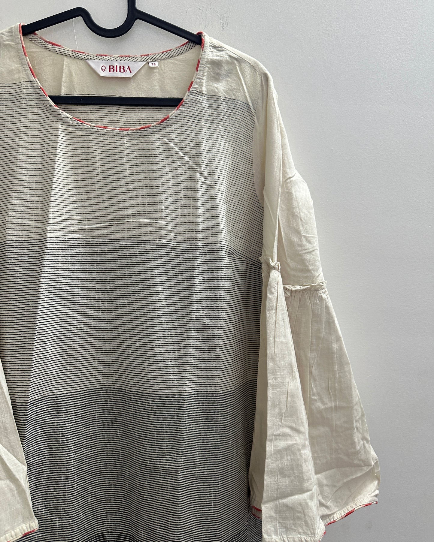 Black and beige kurta with bell sleeves