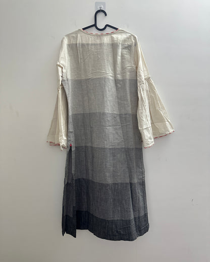 Black and beige kurta with bell sleeves