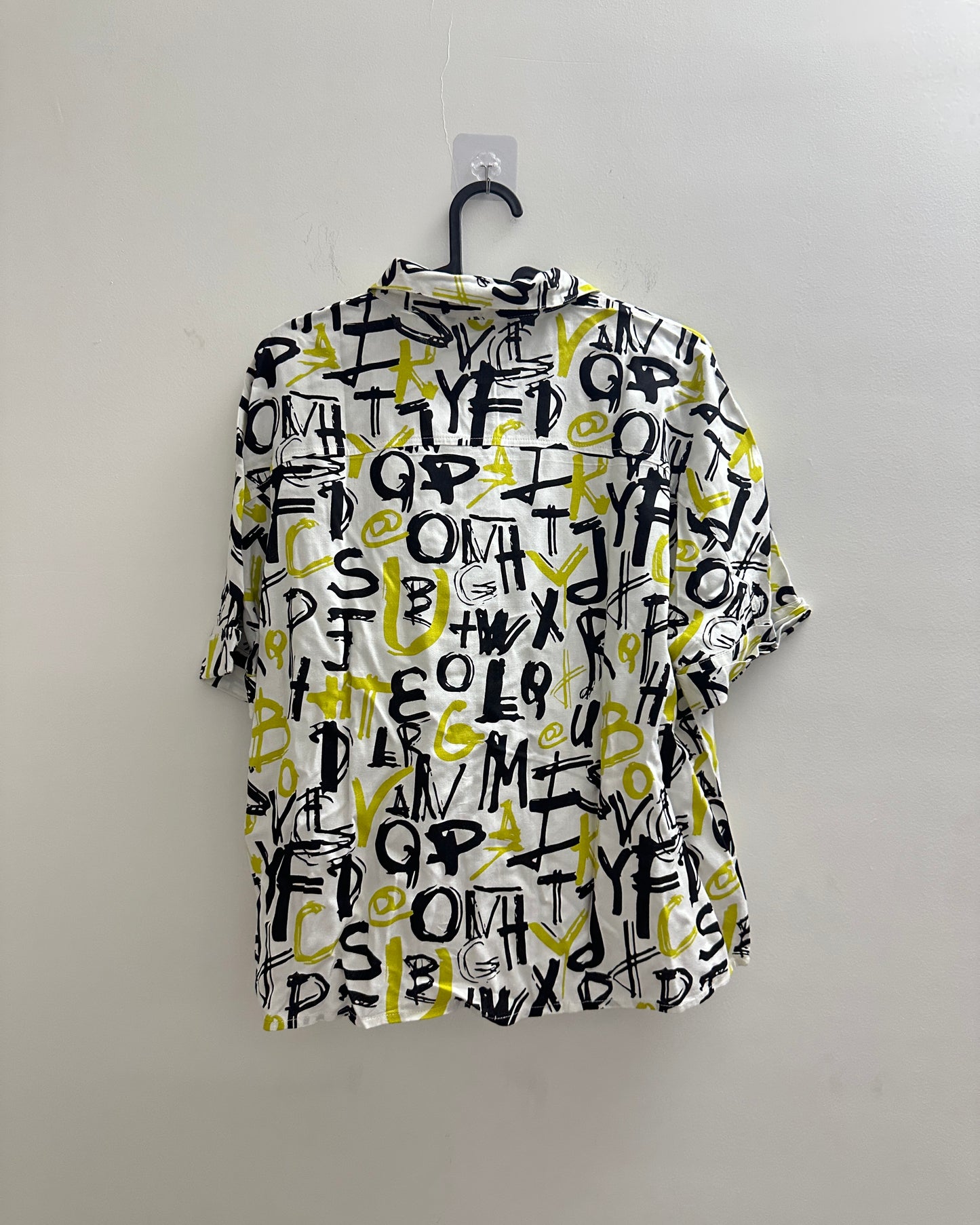 White graphic print boxy shirt