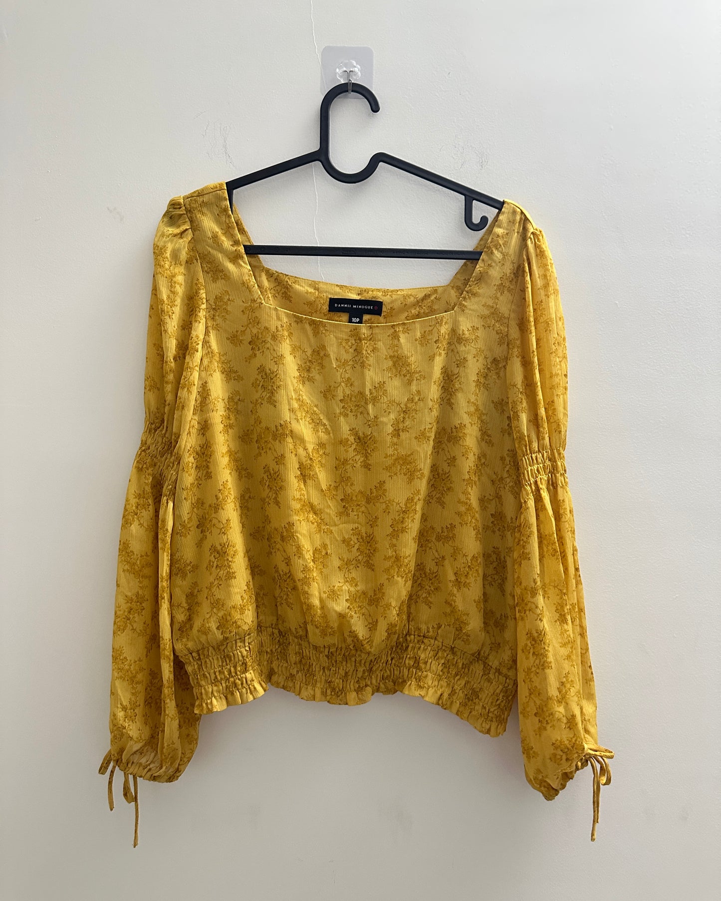 Yellow printed blouse top