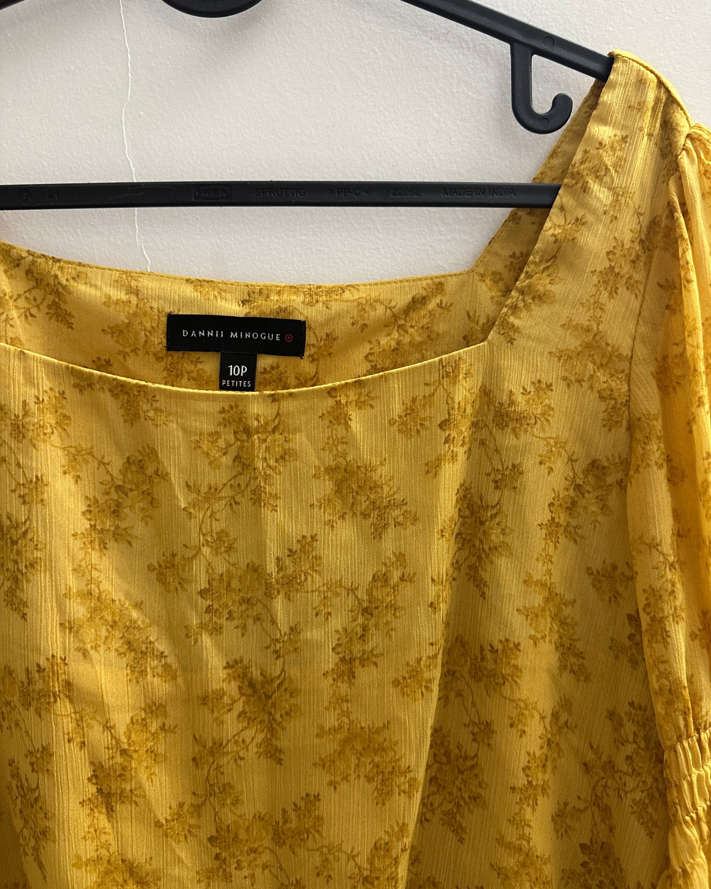 Yellow printed blouse top