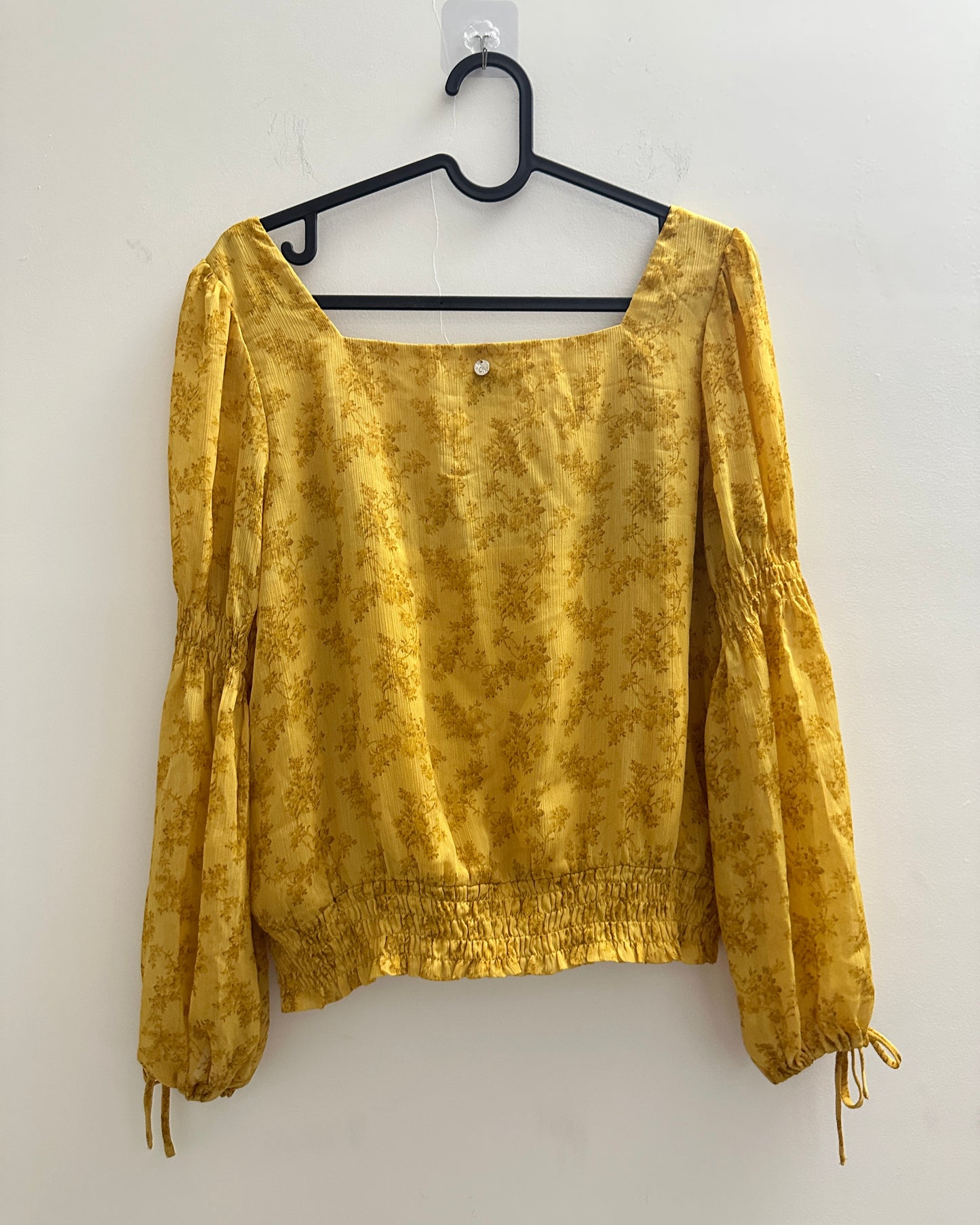 Yellow printed blouse top