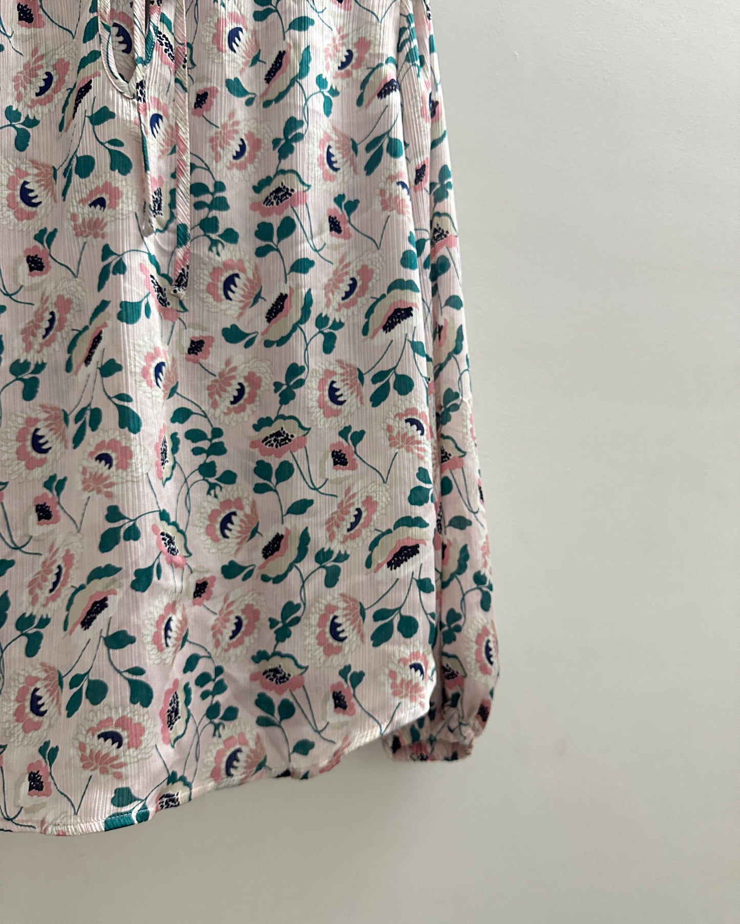 Pastel pink blouse top with floral print