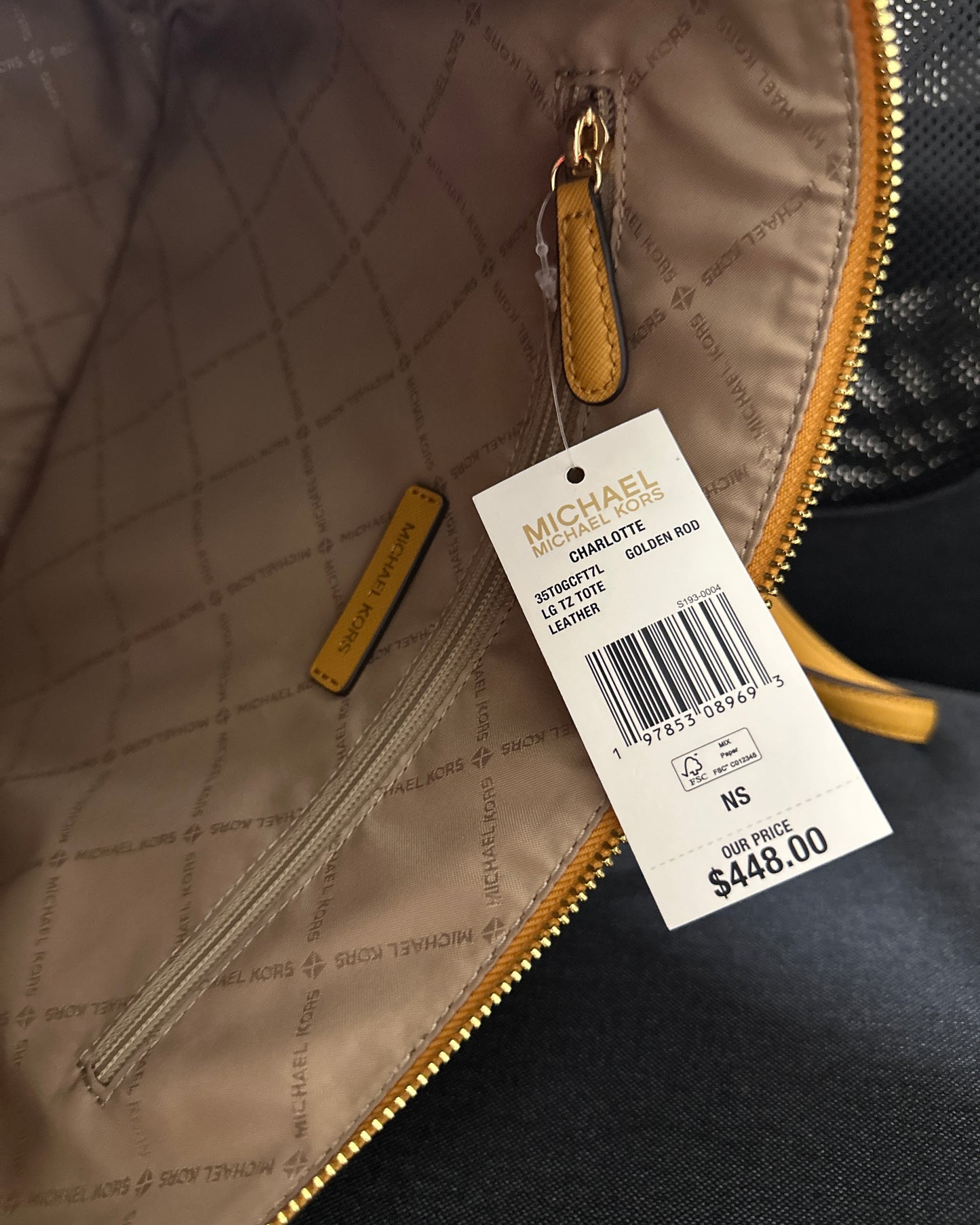 Michael Kors Yellow Tote Bag