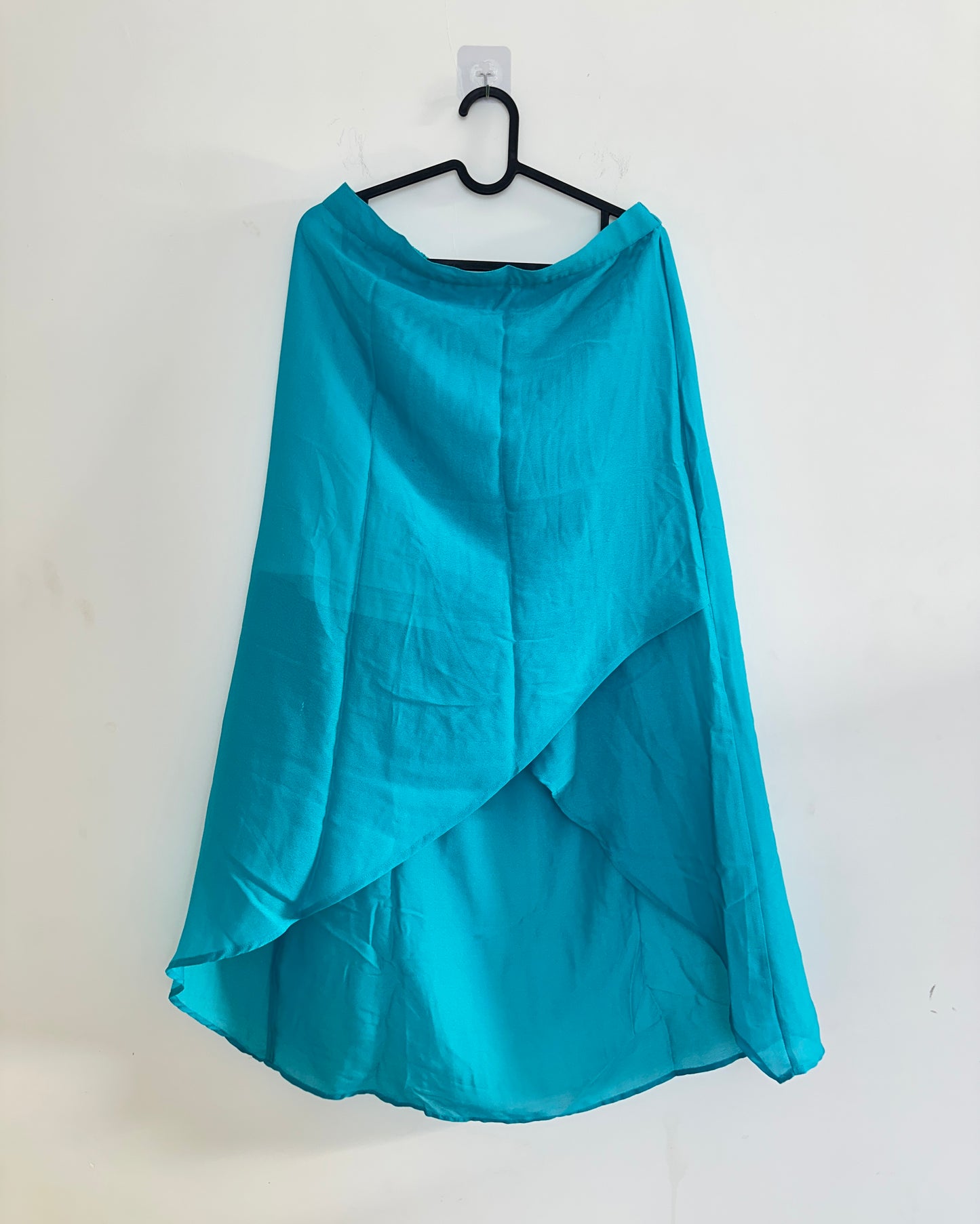 Sea green asymmetric skirt
