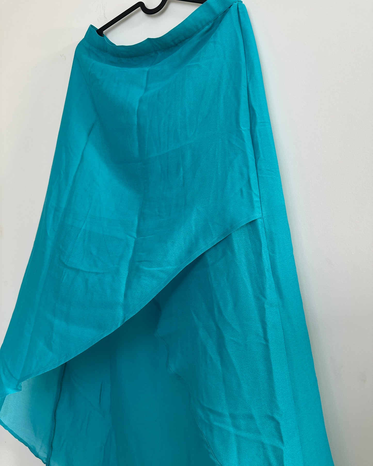 Sea green asymmetric skirt