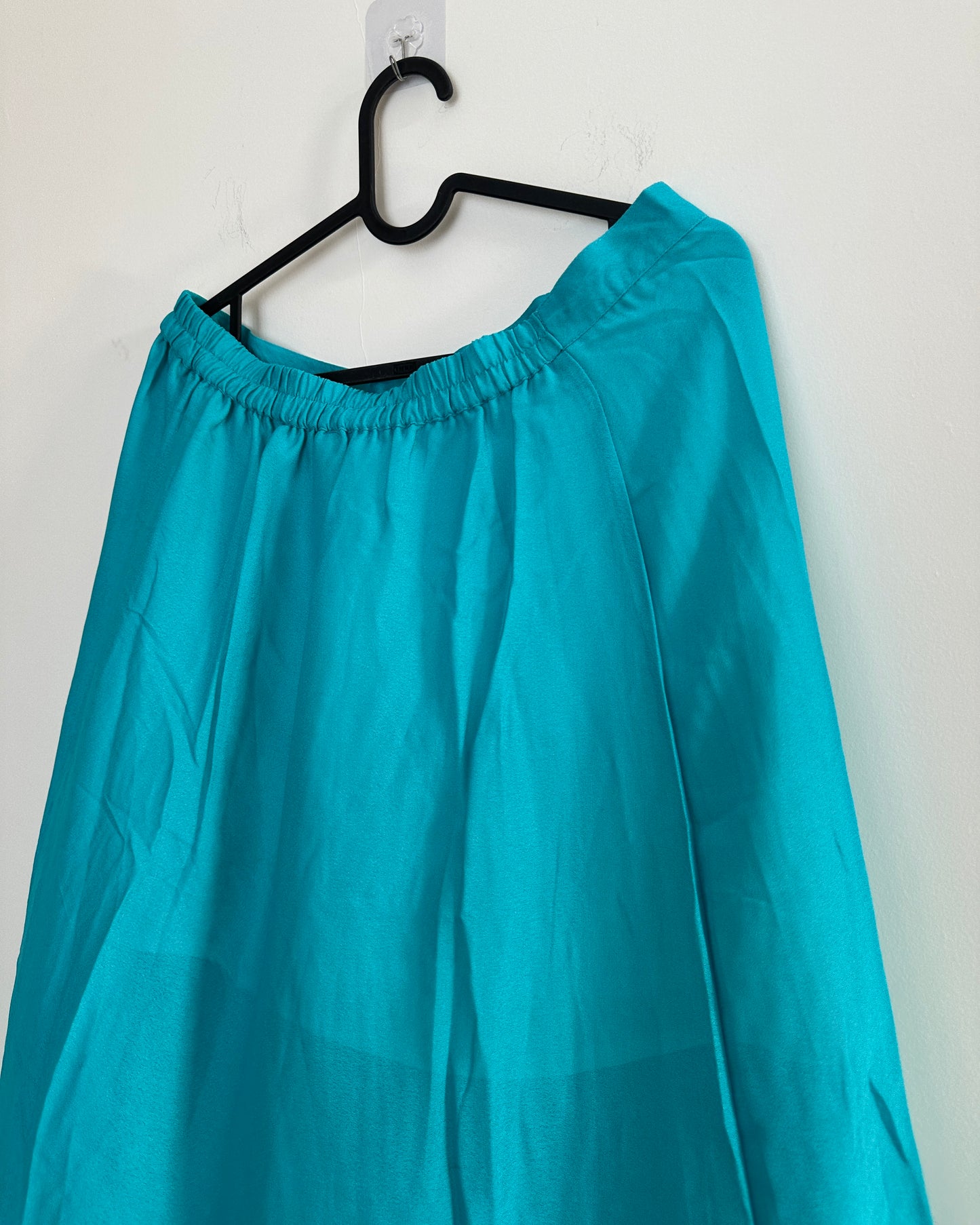 Sea green asymmetric skirt
