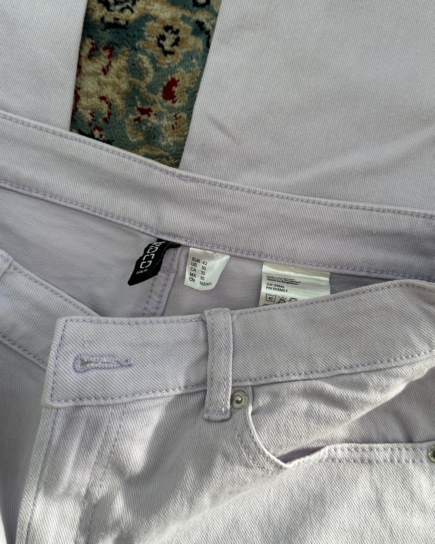 Lavender wide leg denim pants