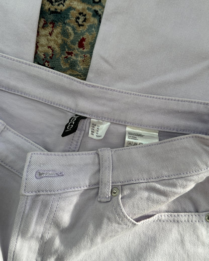 Lavender wide leg denim pants