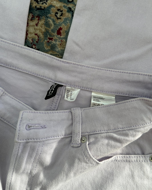 Lavender wide leg denim pants