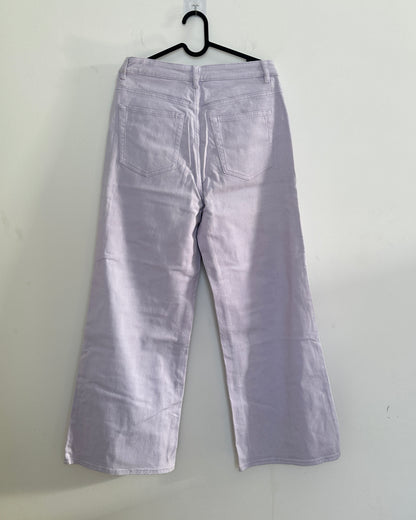 Lavender wide leg denim pants