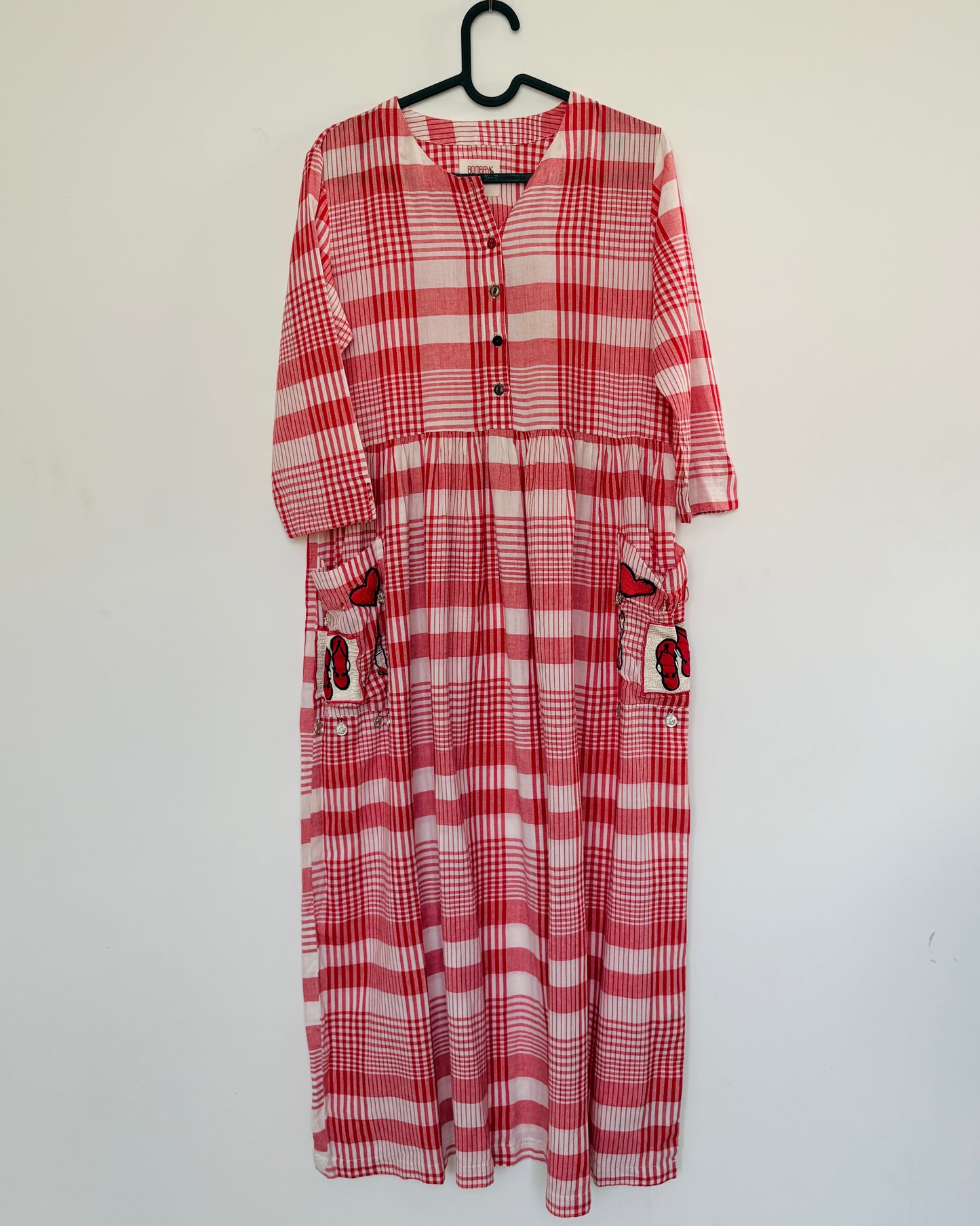 Red striped kurta