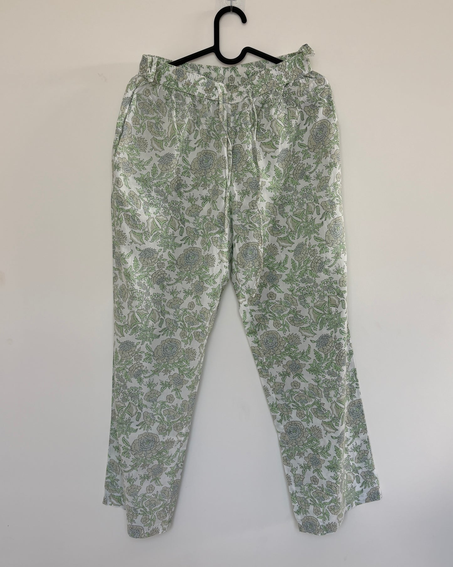 White cotton printed kurta set (2 pcs)