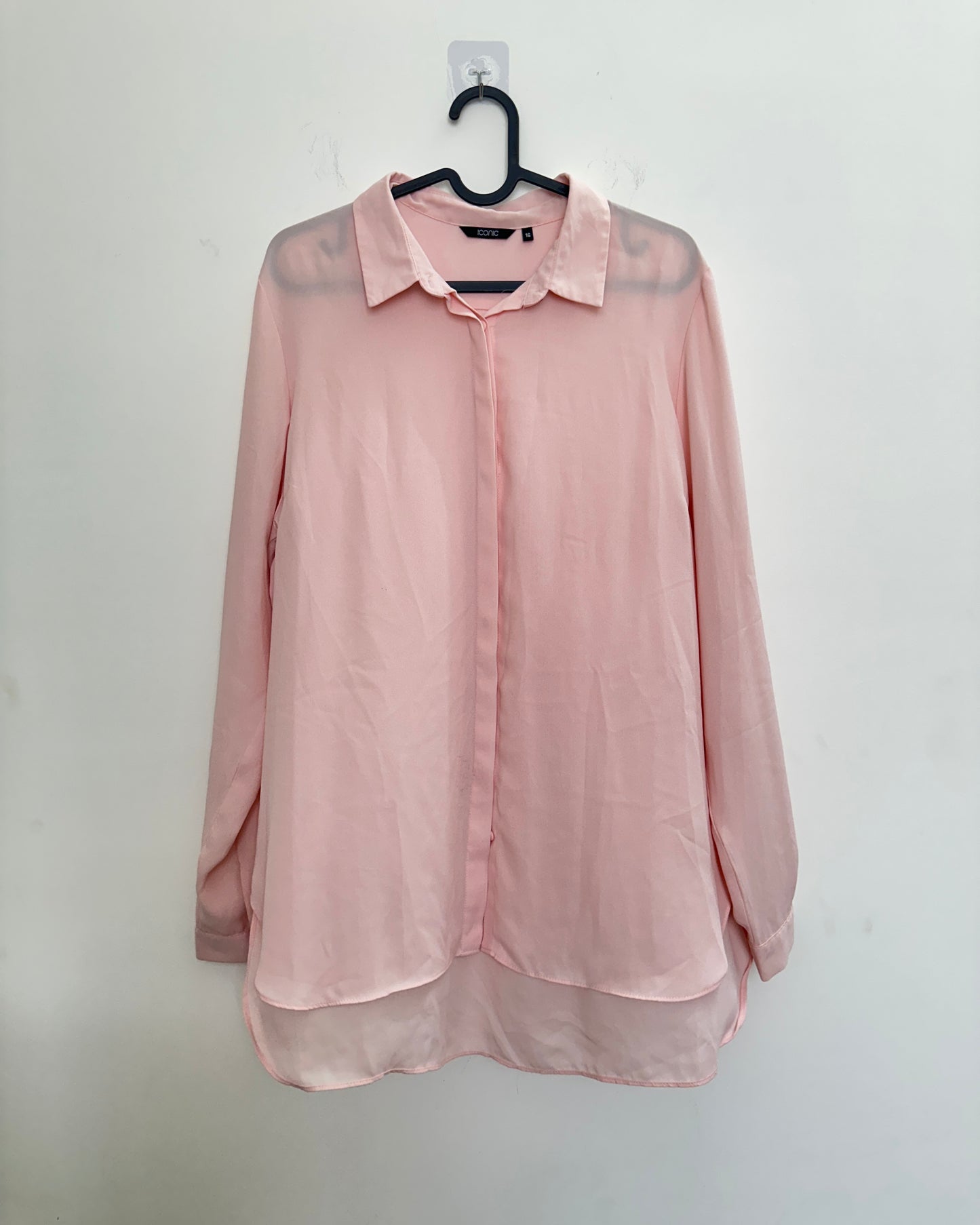 Baby pink sheer formal shirt