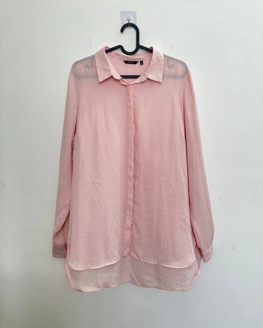 Baby pink sheer formal shirt