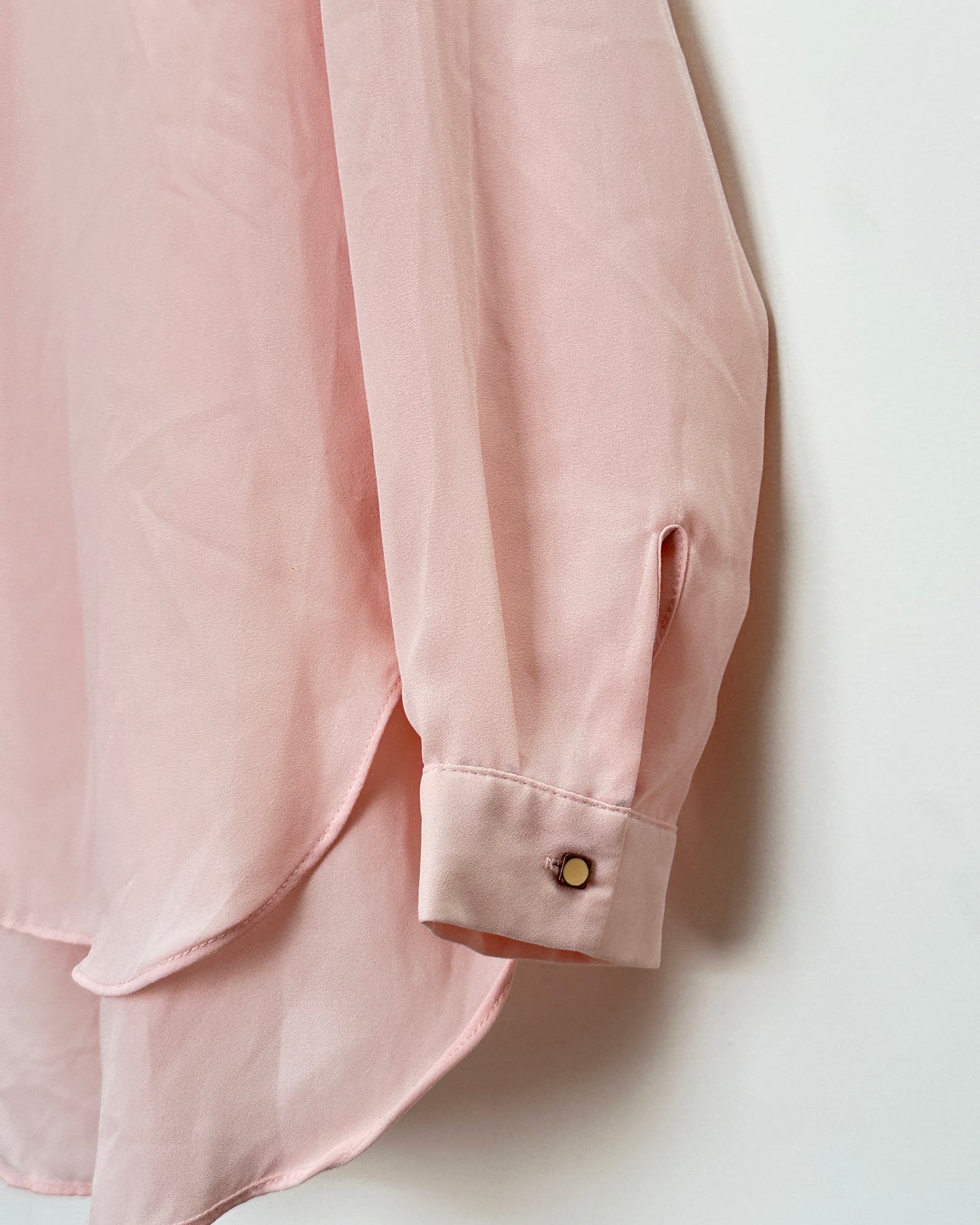 Baby pink sheer formal shirt