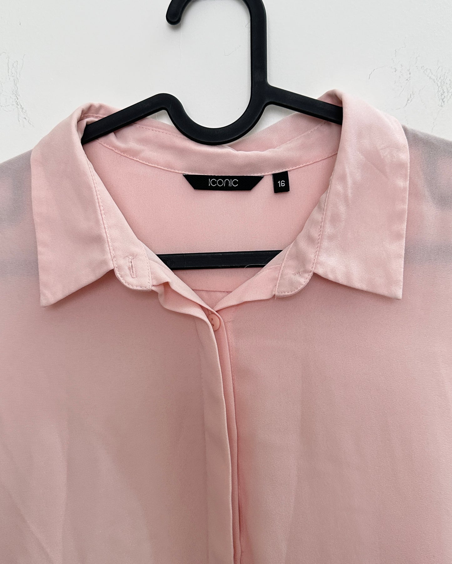 Baby pink sheer formal shirt