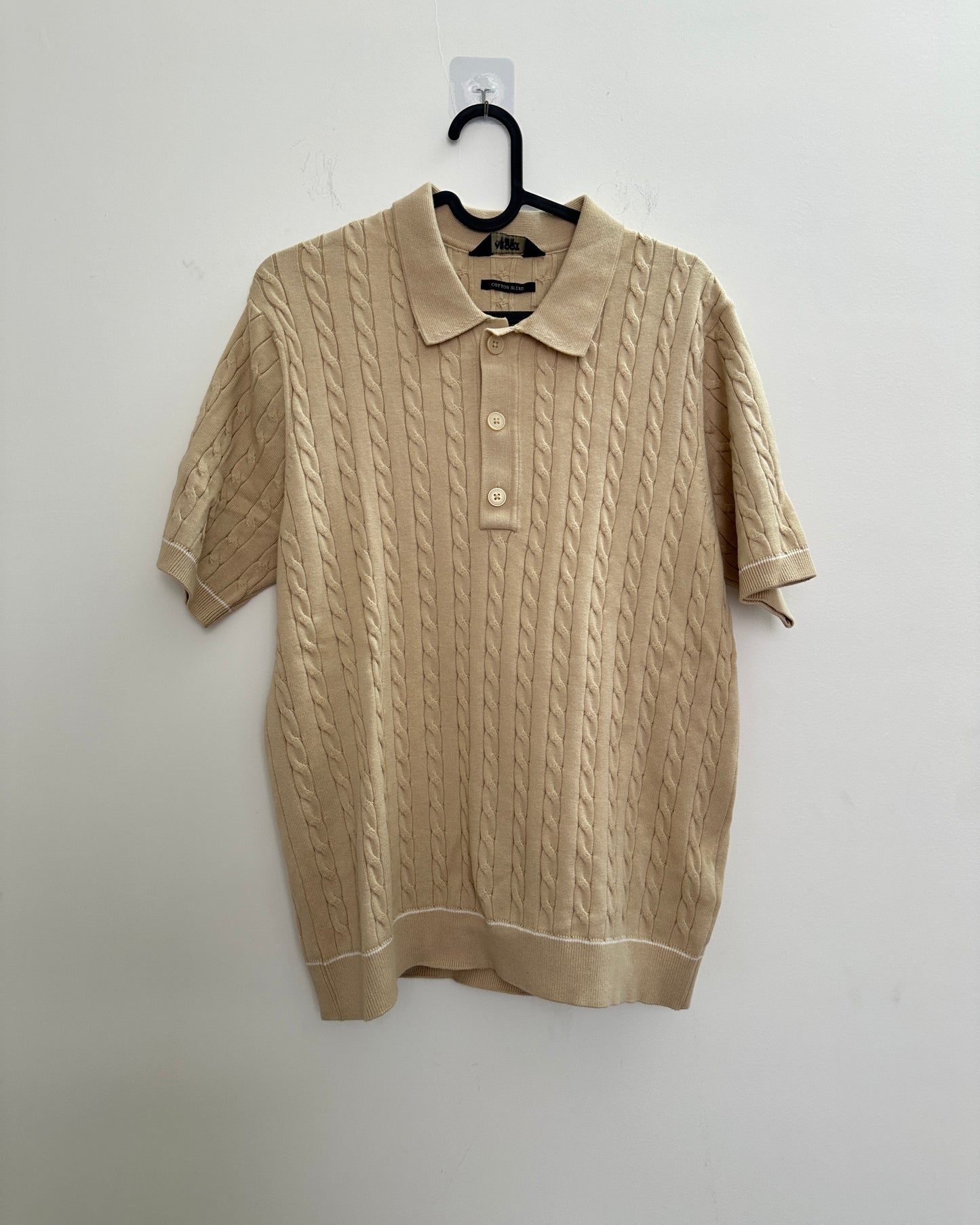 Beige knit men's t-shirt