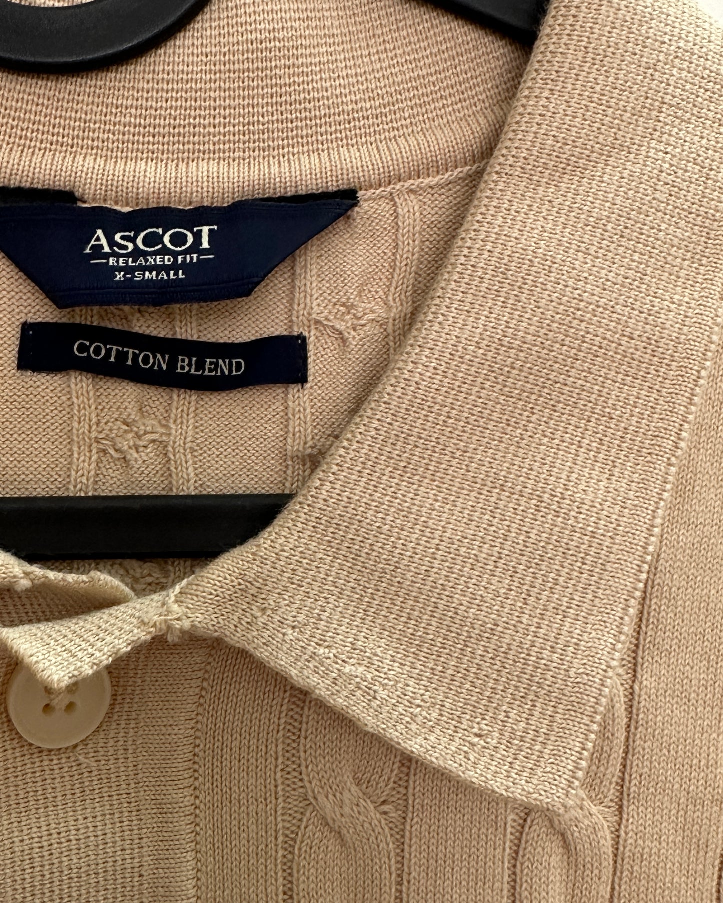 Beige knit men's t-shirt