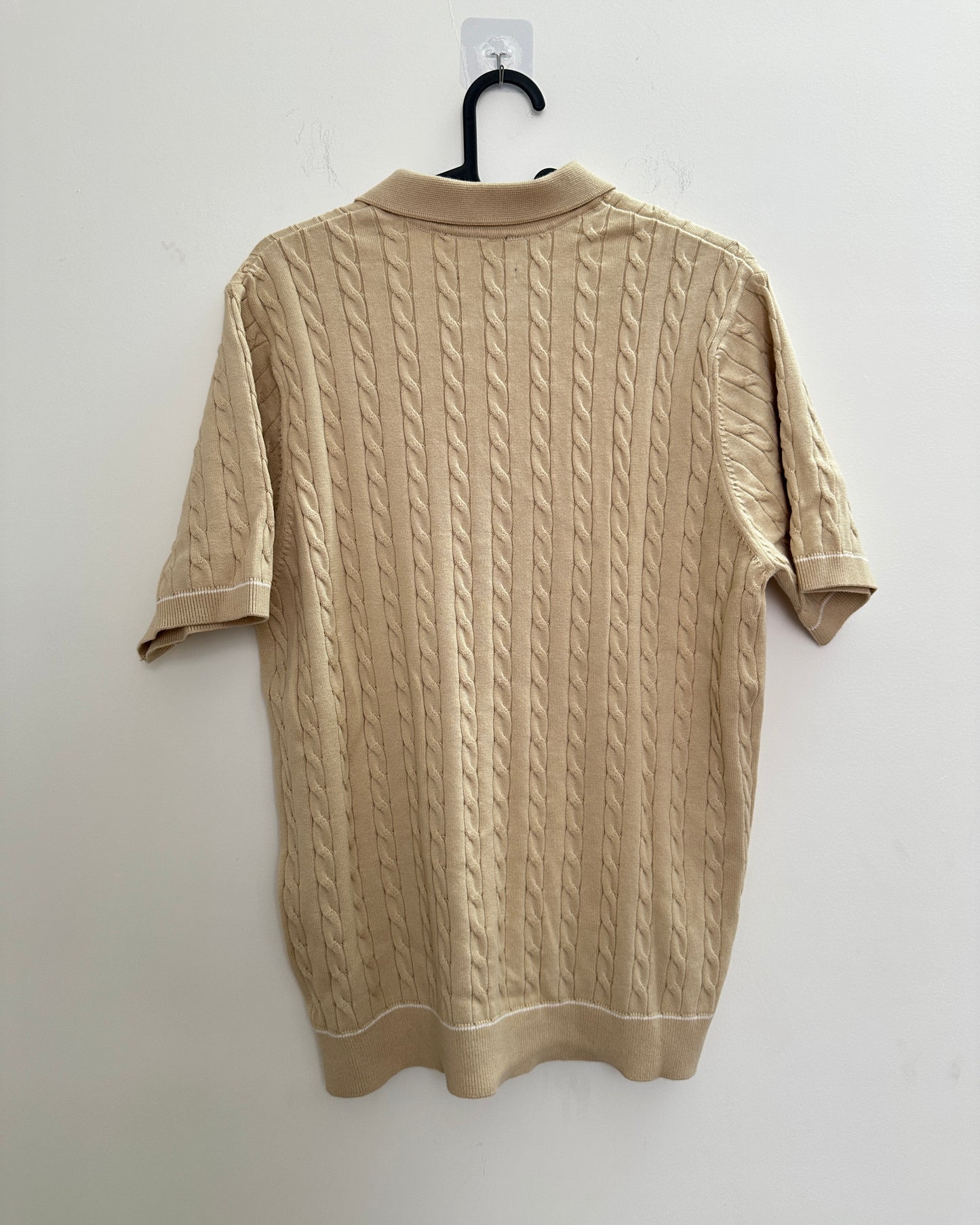 Beige knit men's t-shirt