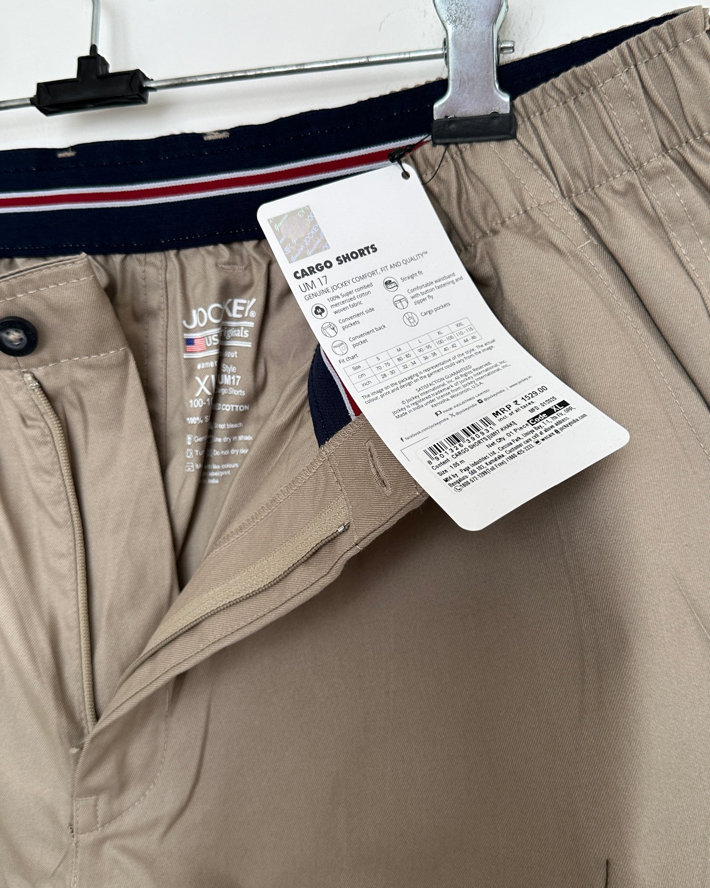 Beige cargo shorts