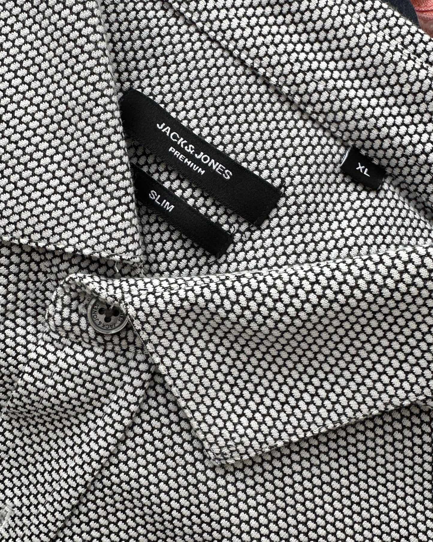 Black and white textured formal shirt