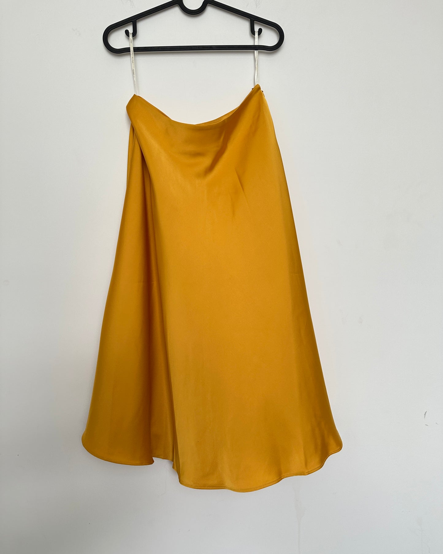 Yellow satin skirt