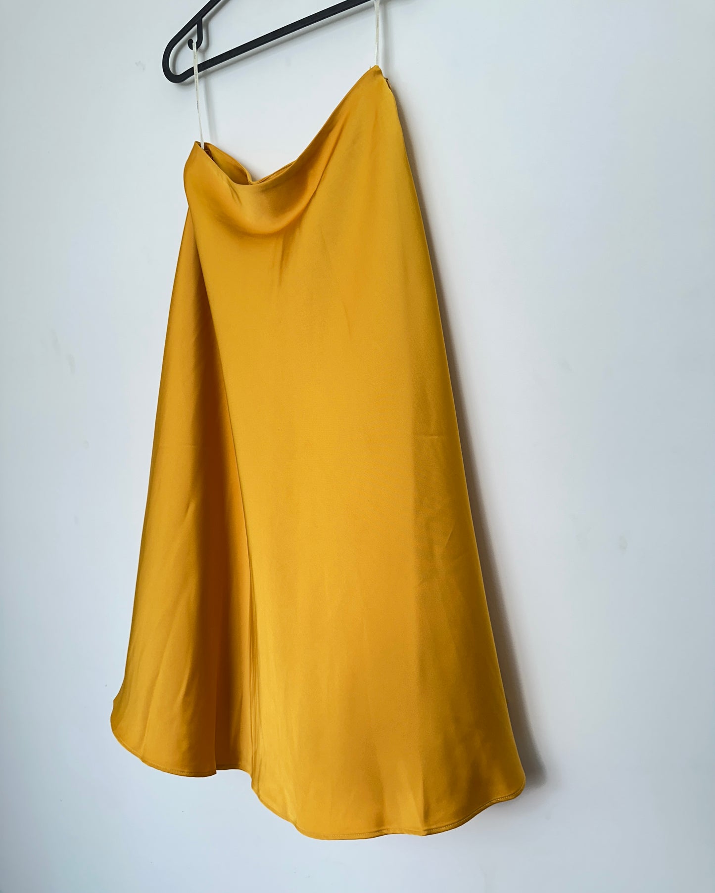 Yellow satin skirt