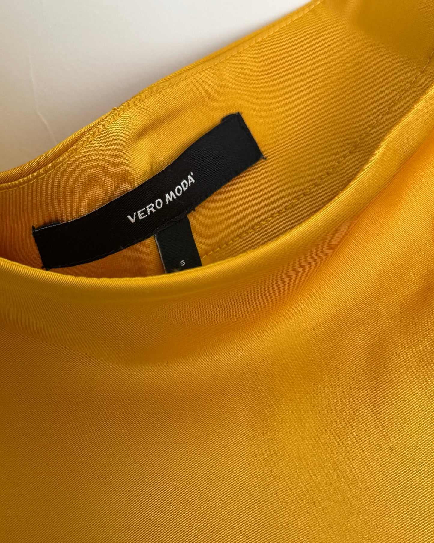 Yellow satin skirt