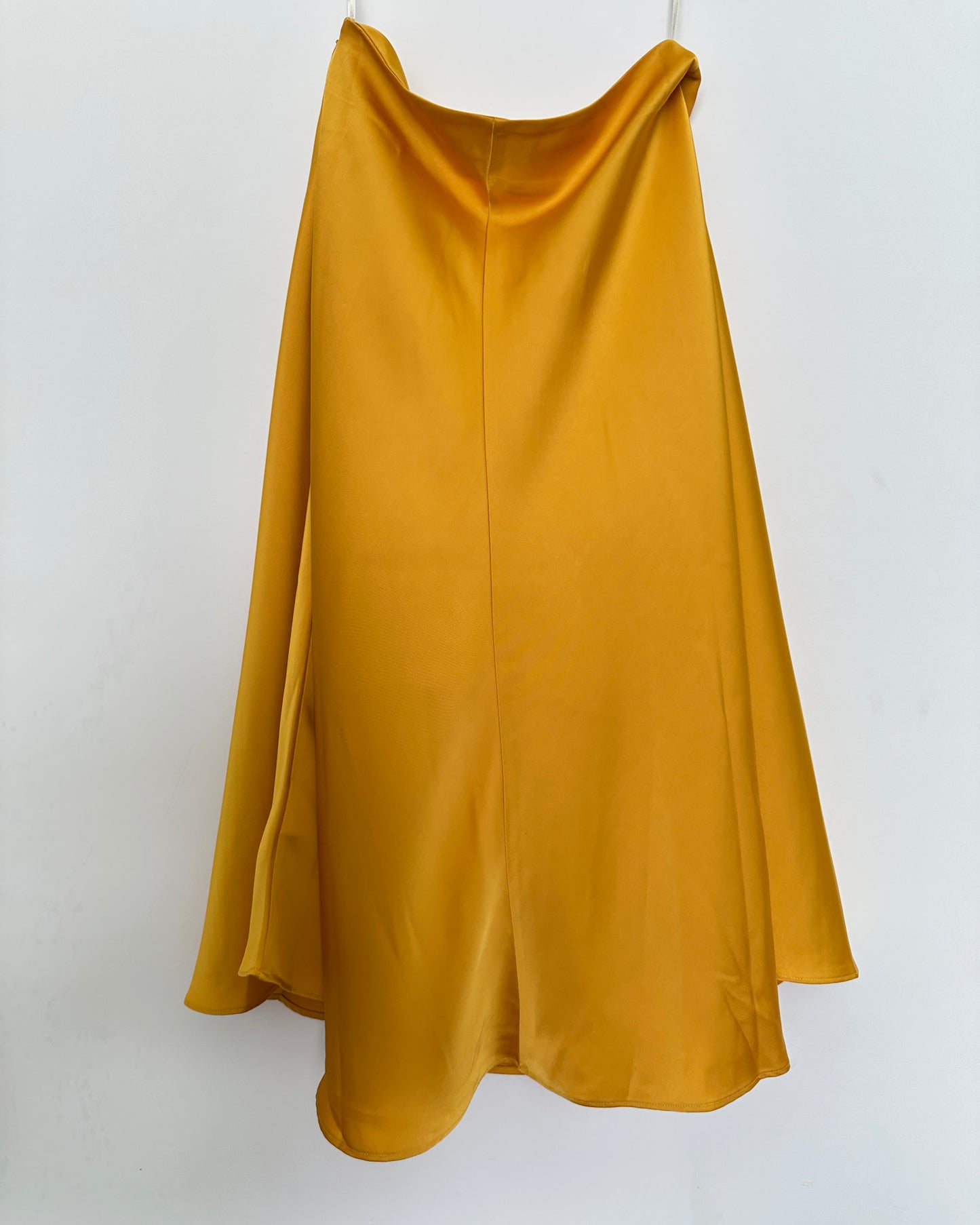 Yellow satin skirt