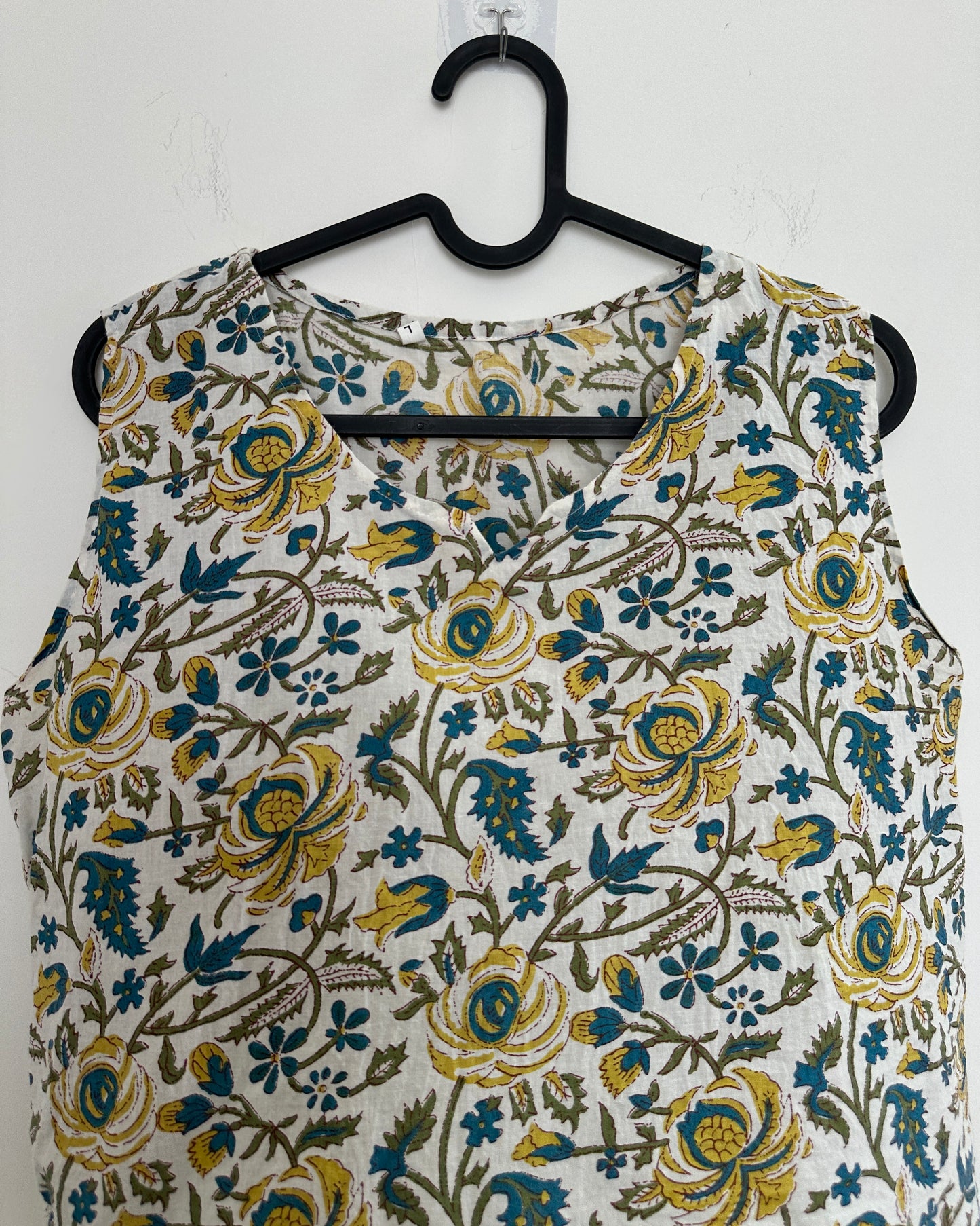 White printed cotton crop top