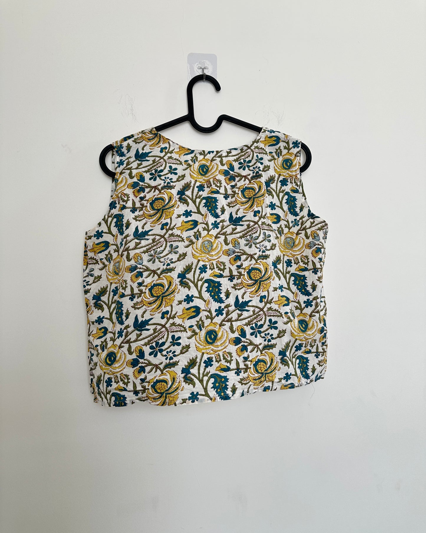 White printed cotton crop top