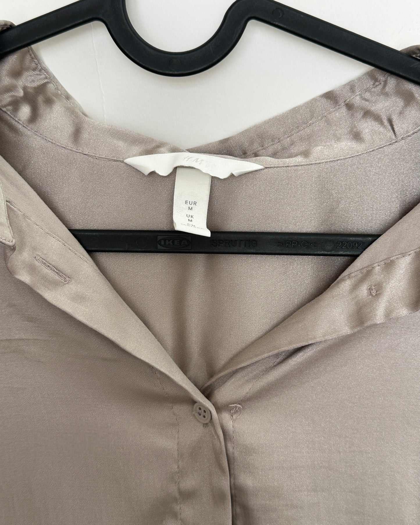 Oversized grey satin shirt