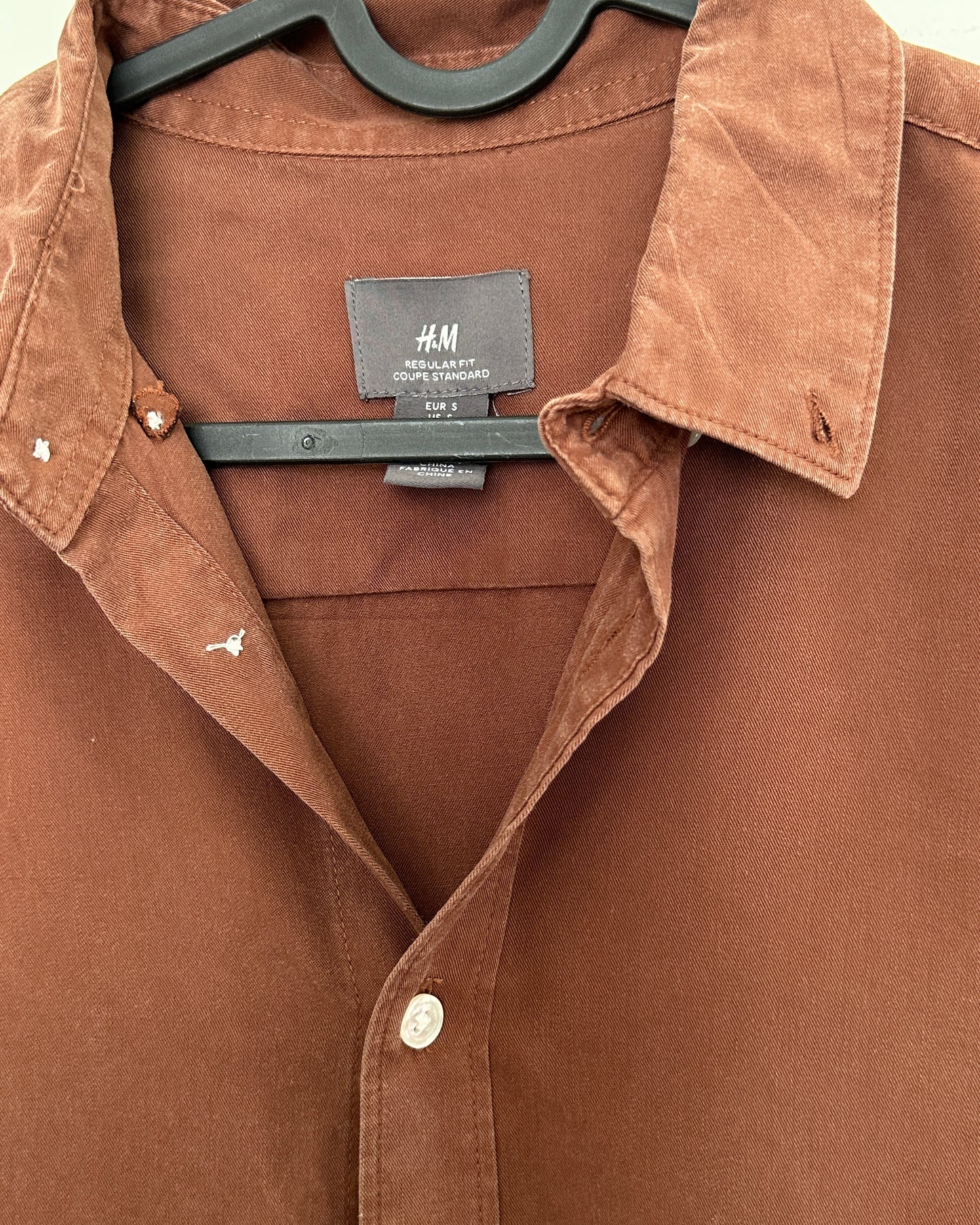Oversized textured brown shirt