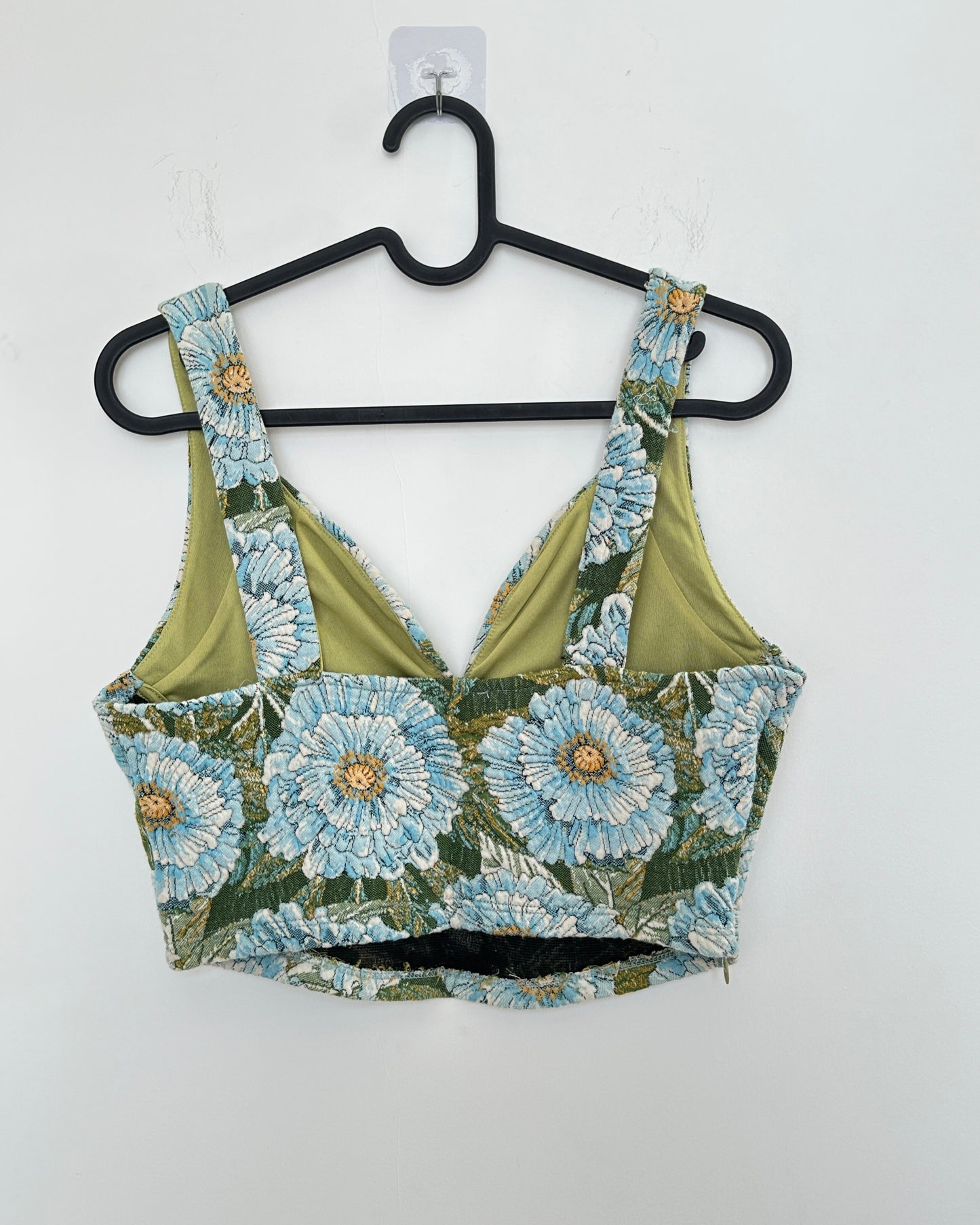 Embellished floral crop top